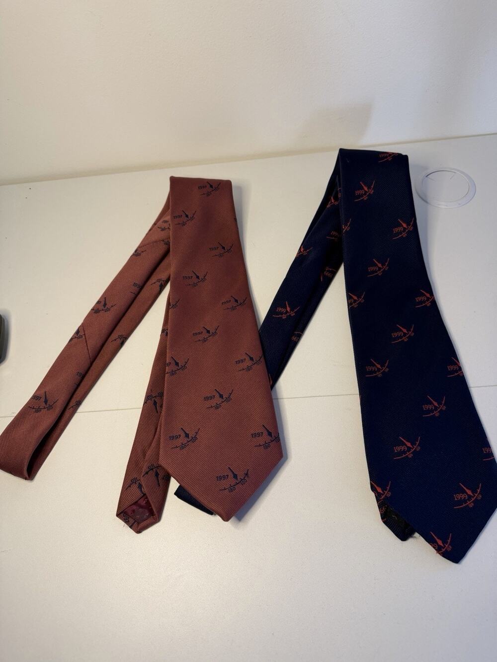 2 Regatta Gear 1997 1999 Nautical Race Navy Red Pink Silk Blend Neck Tie USA